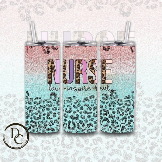 Nurse Love Inspire Heal 20 oz Custom Sublimation Tumbler Stainless Steel #6