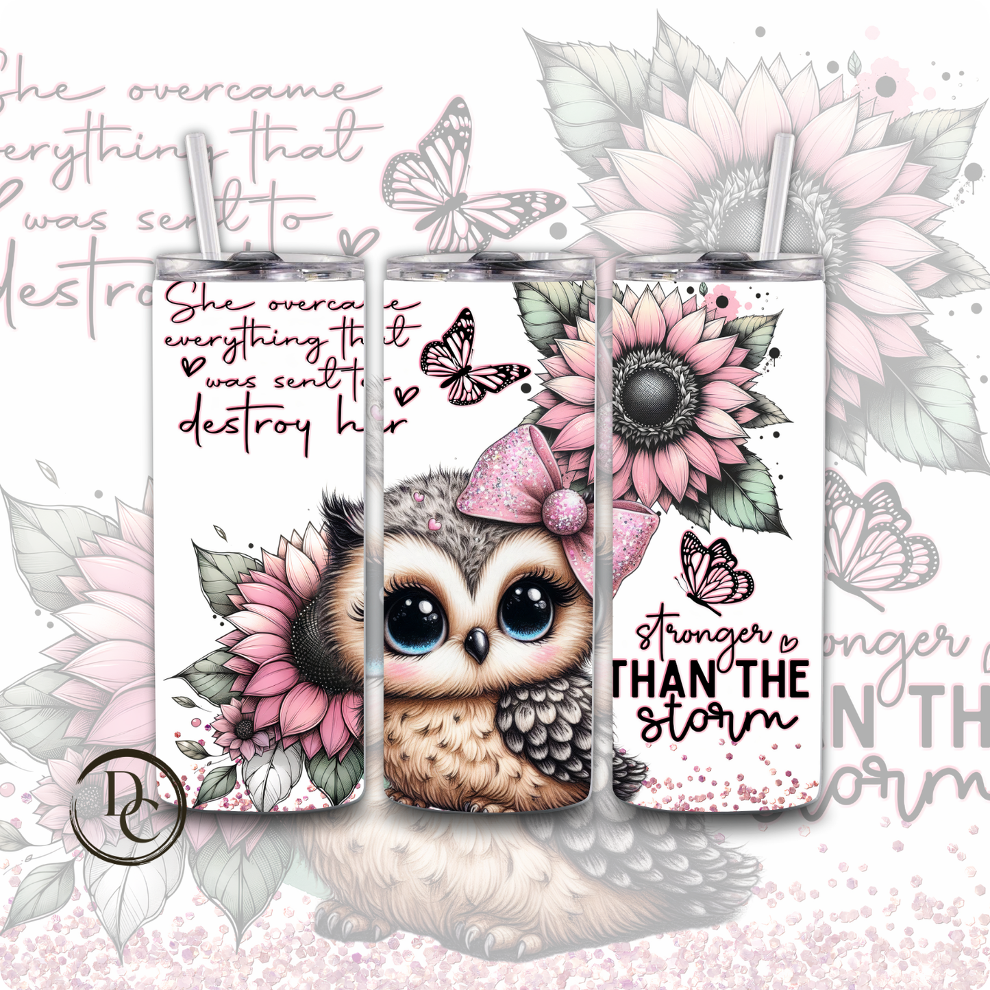 Owl Affirmation 20 oz Custom Sublimation Tumbler Stainless Steel 16