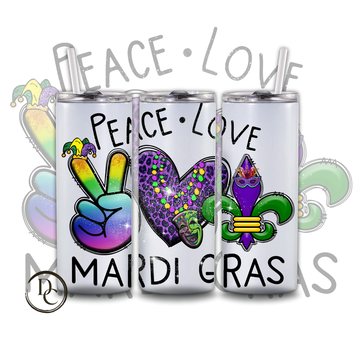 ON TUESDAY WE WEAR BEADS Mardi Gras 20 oz Custom Sublimation Tumbler Stainless Steel 37