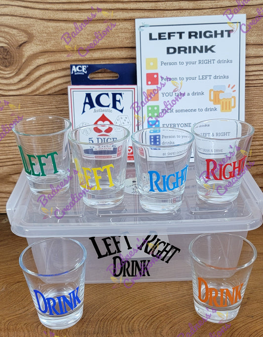 Left Right Drink/ Drinking Game set/ Dice Game/ Party Game/ Adult Drinking Game