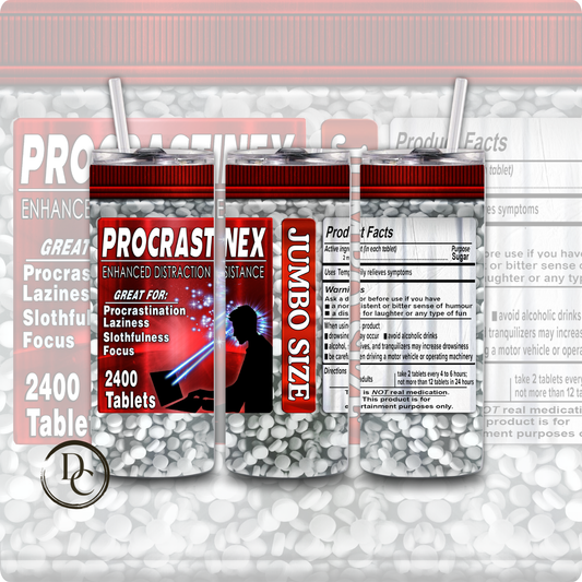 PROCRASTNEX FUNNY JOKE 20 oz Stainless Steel Custom Sublimation Tumbler 14