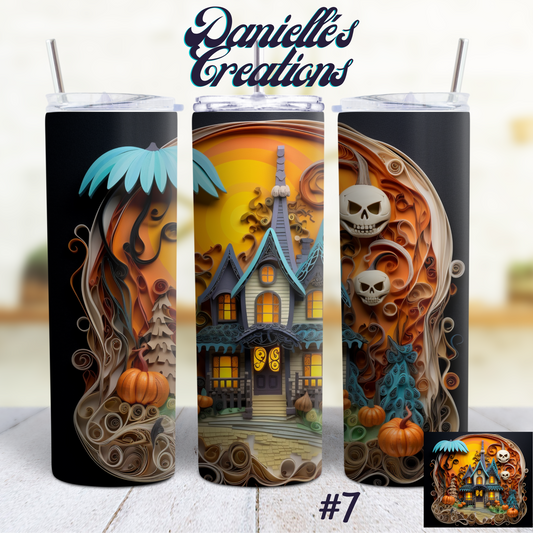 Halloween 20 oz Skinny Sublimation tumblers Jack pumpkin #7