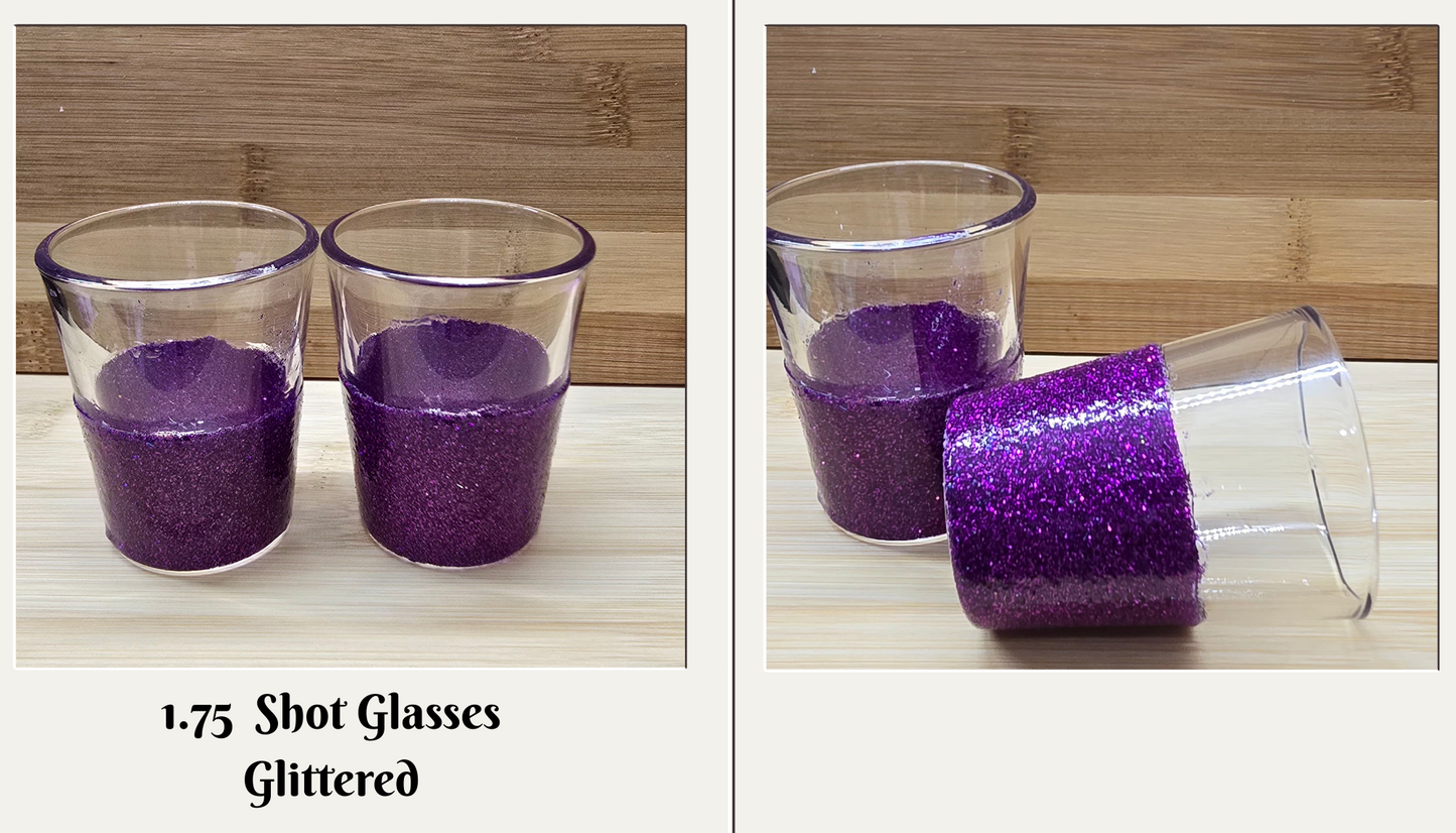 Green Glitter Shot Glass — Customizable with Optional Rhinestones