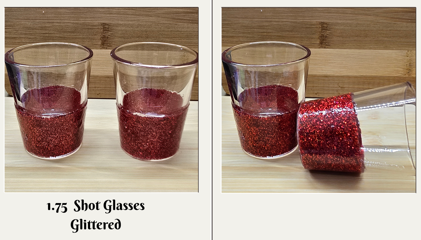Green Glitter Shot Glass — Customizable with Optional Rhinestones