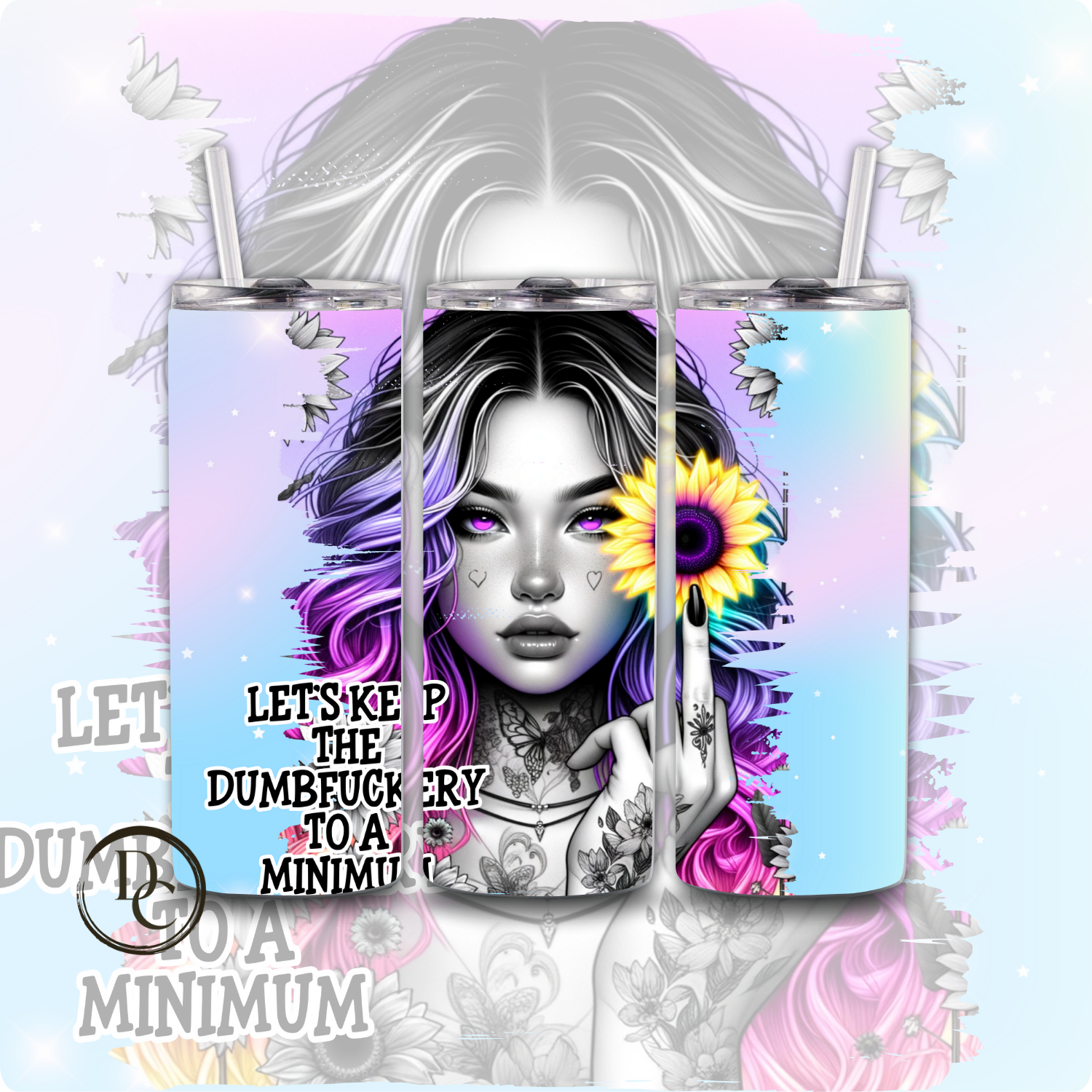 Let's Keep The DUMBFUCKERY To A Minimum Sarcasm 20 oz Custom Sublimation Tumbler 