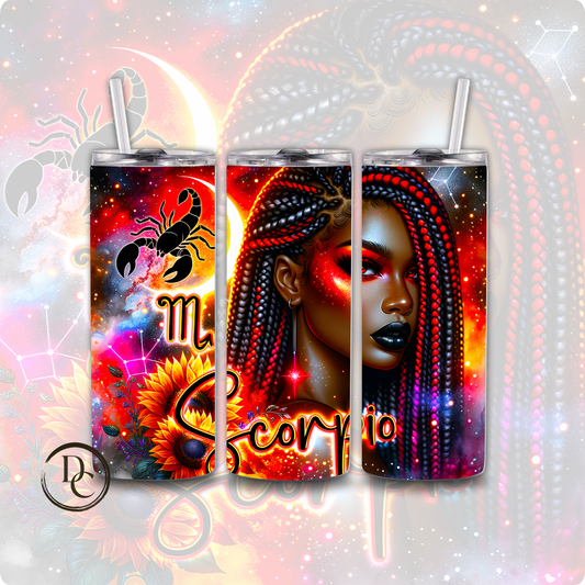 Scorpio Zodiac African Women 20 oz Custom Sublimation Tumbler Stainless Steel
