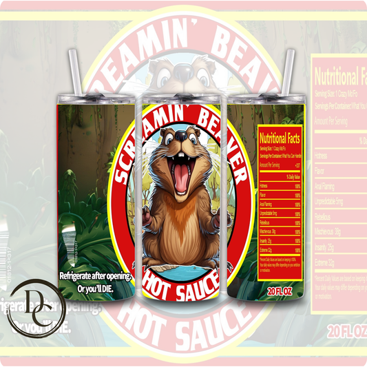 Screamin Beaver Hot Sauce 20 oz Custom Sublimation Tumbler