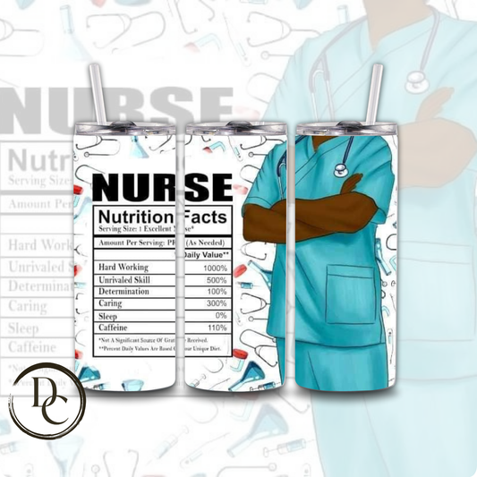 Nurse Nutrition Facts 20 oz Stainless Steel Custom Sublimation Tumbler #20