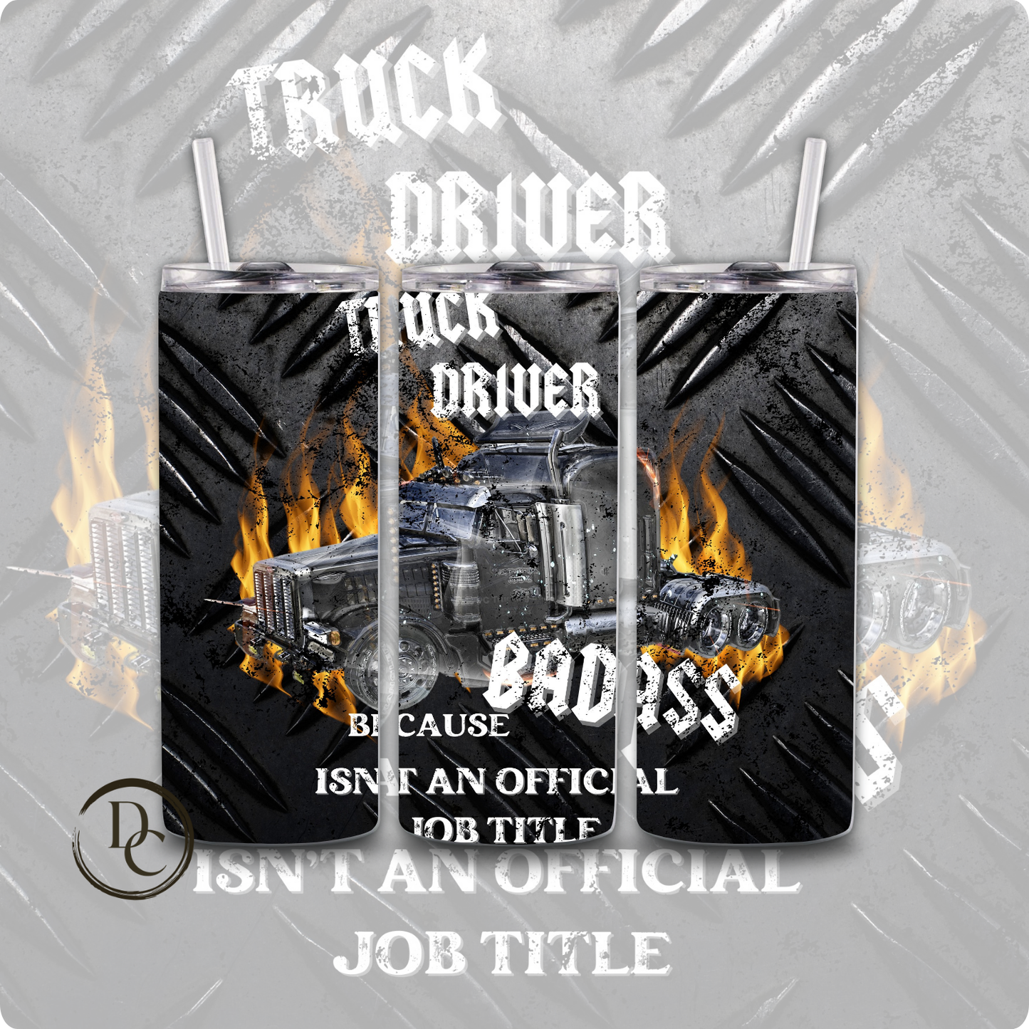 Semi- Truck 20 oz Custom Sublimation Tumbler Stainless Steel 18