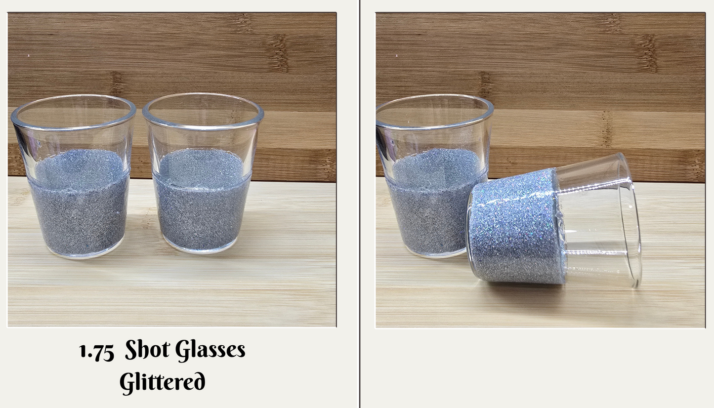 Green Glitter Shot Glass — Customizable with Optional Rhinestones