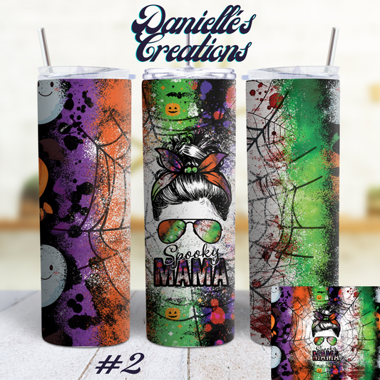 Halloween 20 oz skinny tumbler spooky momma<3 #13