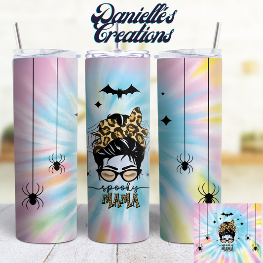 Halloween 20 oz skinny tumbler spooky momma #12