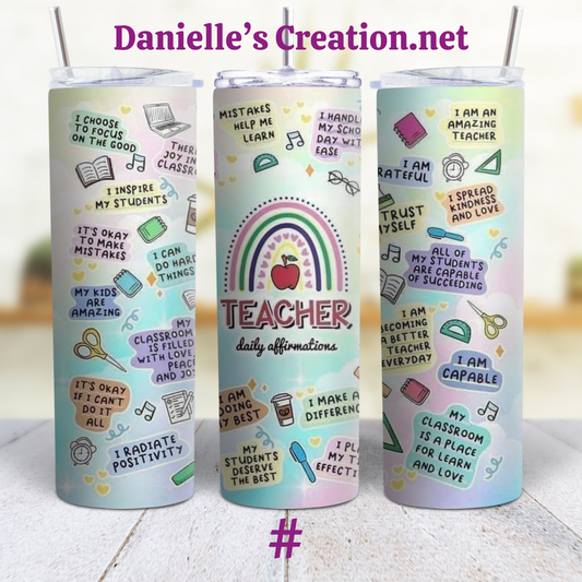 Teacher Life Teacher 20 oz Custom Sublimation Tumbler Stainless Steel 11