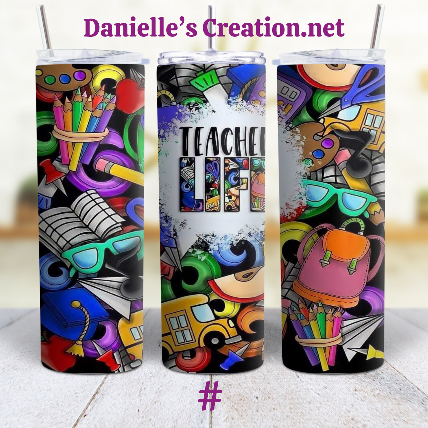 Teacher Life Teacher 20 oz Custom Sublimation Tumbler Stainless Steel 5