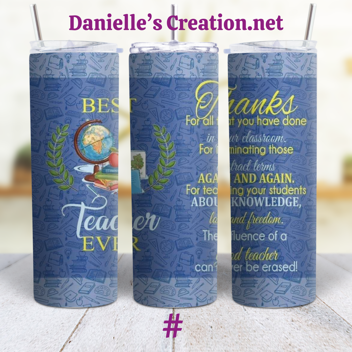 Teacher Life Teacher 20 oz Custom Sublimation Tumbler Stainless Steel 6