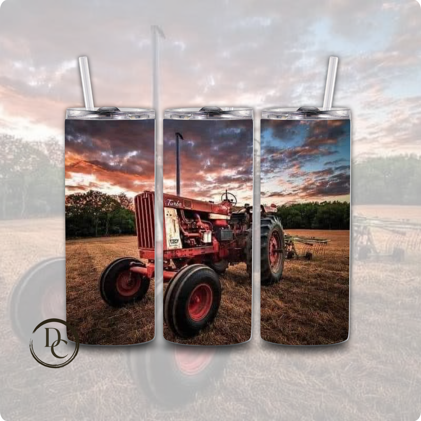 Tractor John Deere 20 oz Custom Sublimation Tumbler Stainless Steel 3