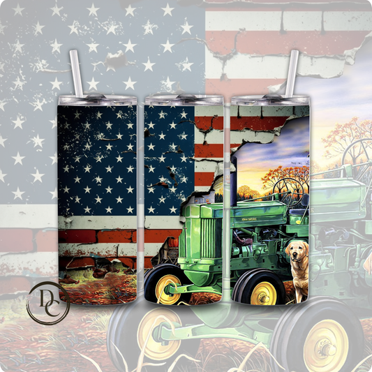 Tractor John Deere 20 oz Custom Sublimation Tumbler Stainless Steel 2