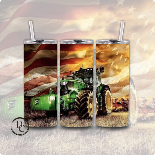 Tractor John Deere 20 oz Custom Sublimation Tumbler Stainless Steel 7