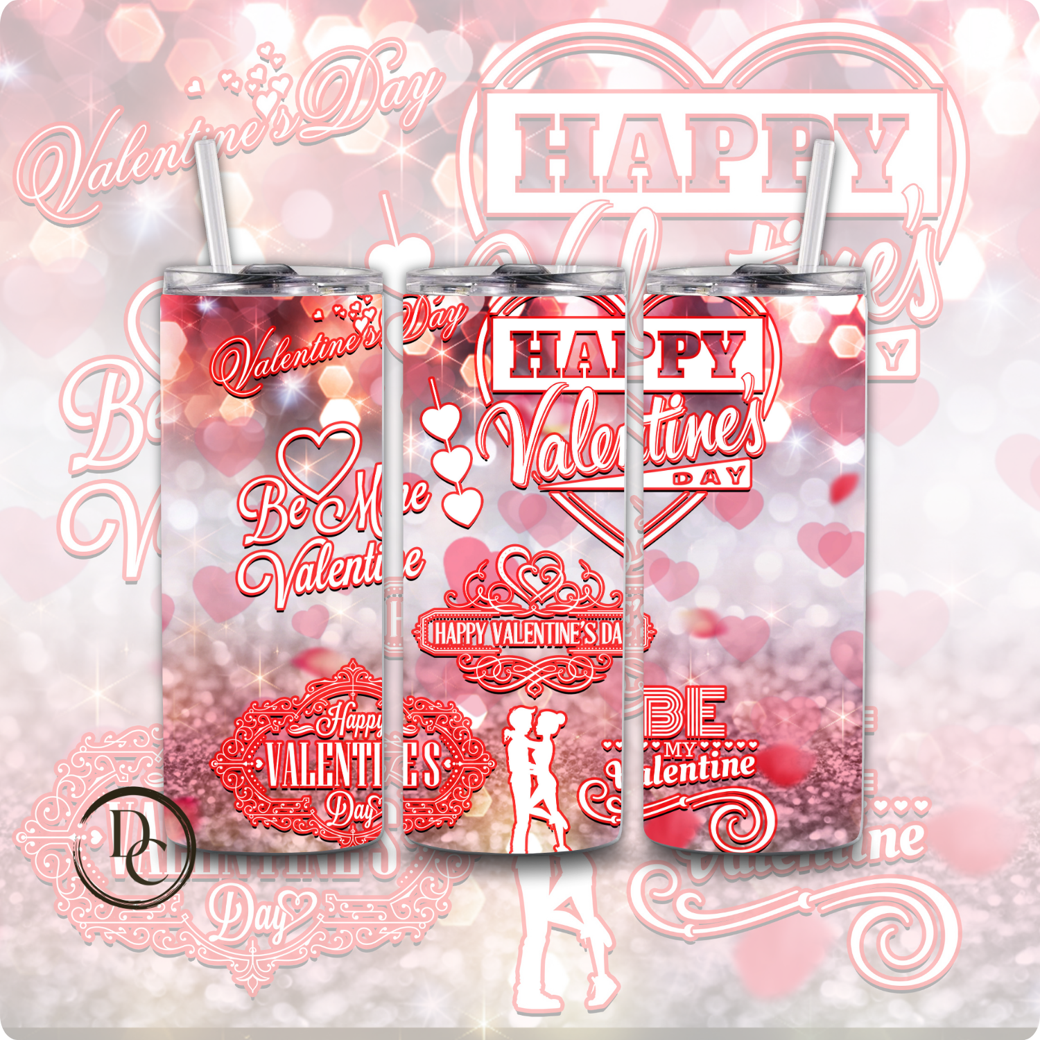 Happy Valentines Day Be Mine Valentine 20 oz Custom Sublimation Tumbler 