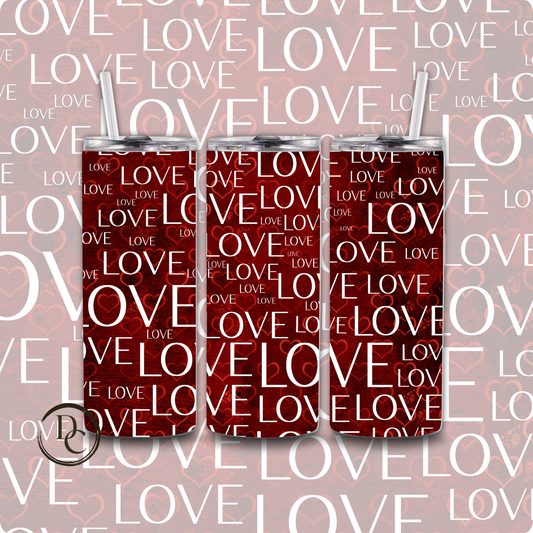 Love Red Heart custom Tumbler water Bottle