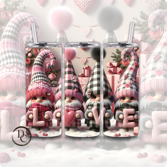 Gnomes Valentines 20 oz Custom Sublimation Tumbler Stainless Steel 21