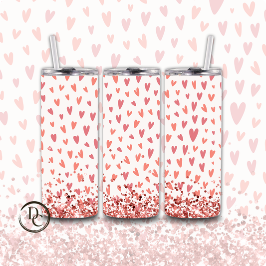 Heart Valentines 20 oz Custom Sublimation Tumbler Stainless Steel 10
