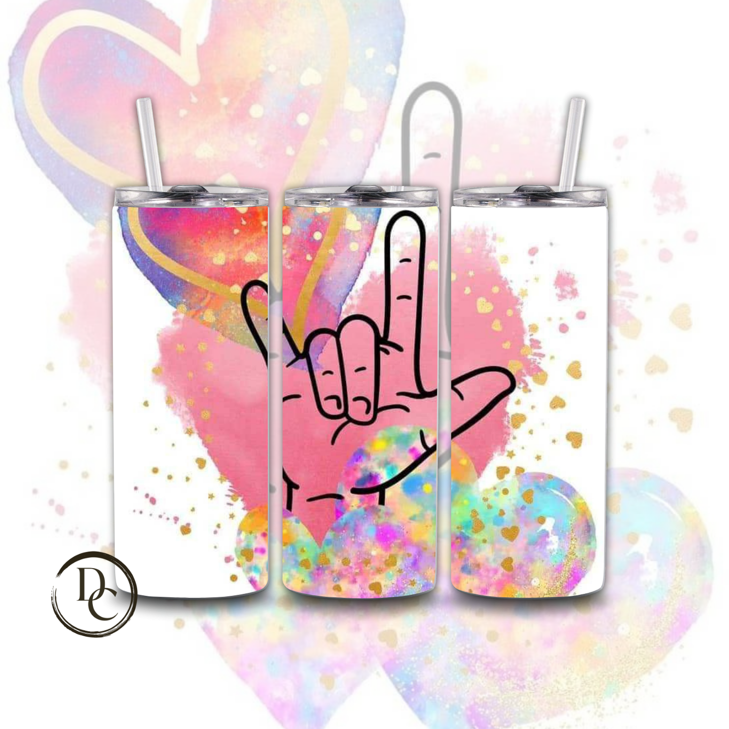 Heart Valentines 20 oz Custom Sublimation Tumbler Stainless Steel 17