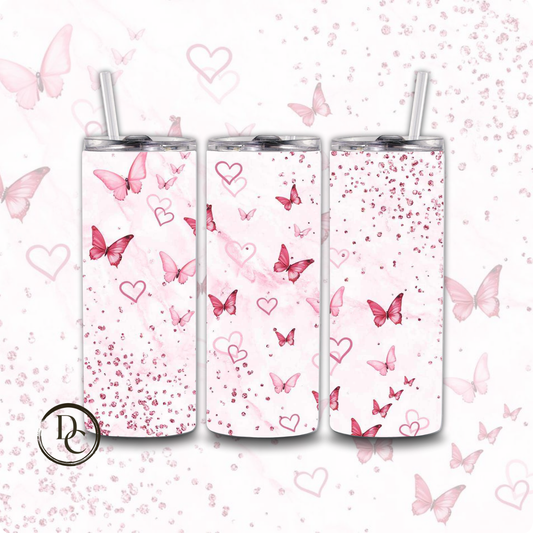 Buttery Heart Valentines 20 oz Custom Sublimation Tumbler Stainless Steel 22