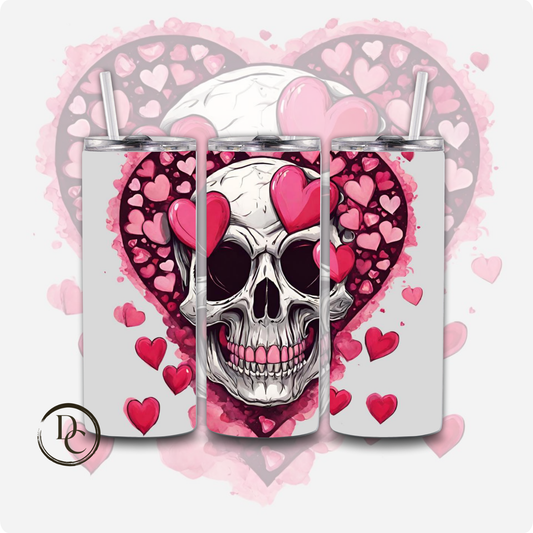 Skull Heart Valentines 20 oz Custom Sublimation Tumbler Stainless Steel28