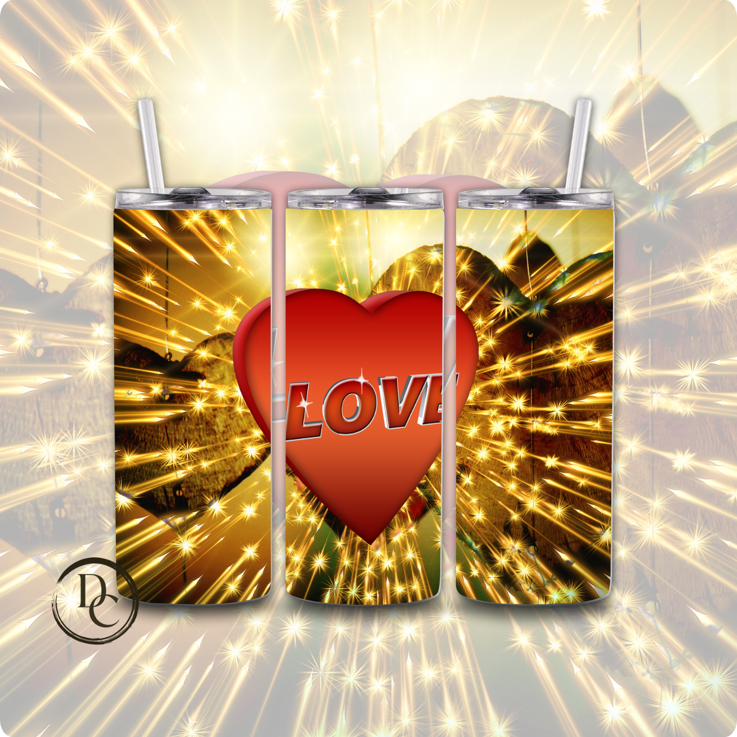 Heart Valentines 20 oz Custom Sublimation Tumbler Stainless Steel 32