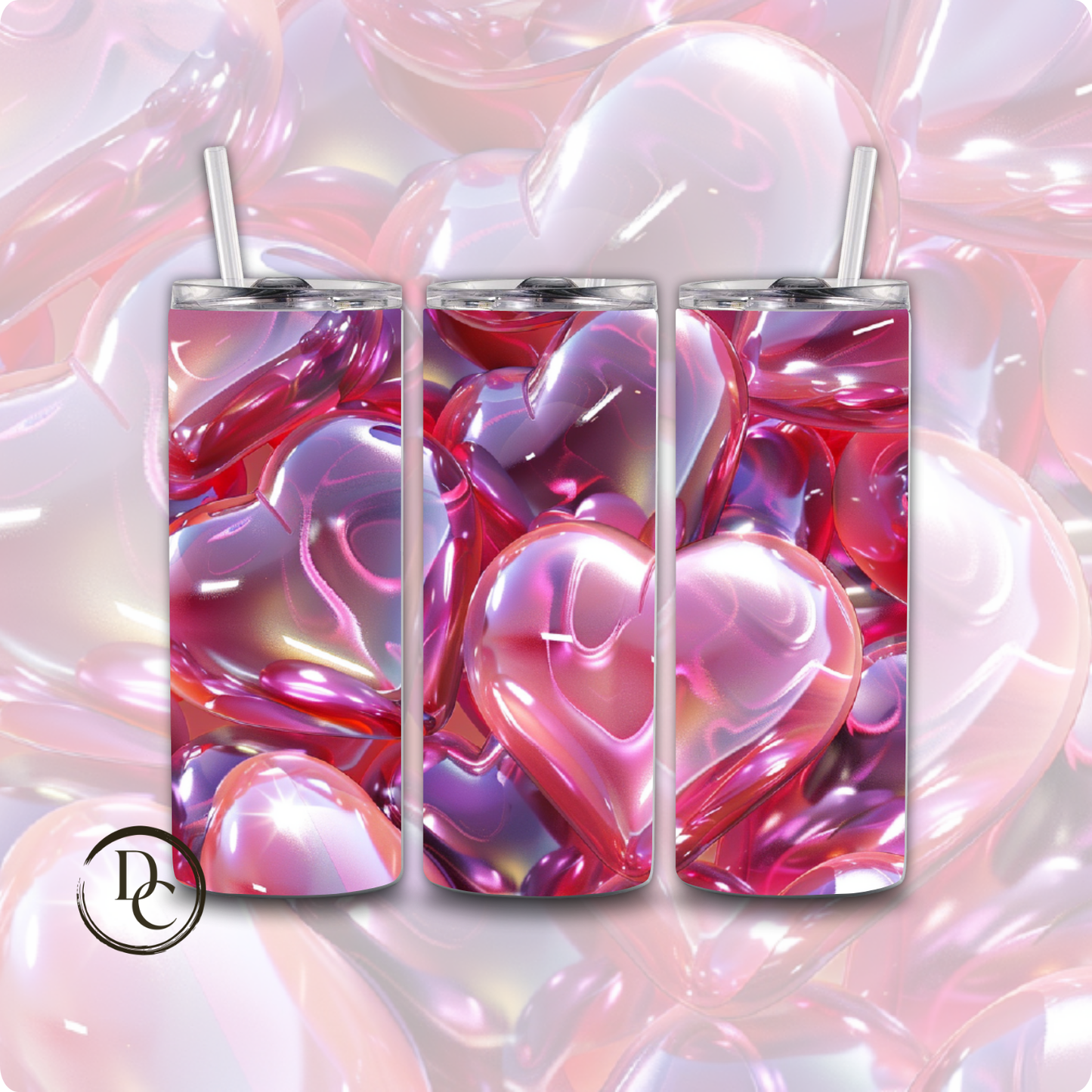 Heart Valentines 20 oz Custom Sublimation Tumbler Stainless Steel 32