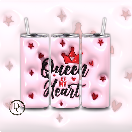 Queen Of Heart Valentines 20 oz Custom Sublimation Tumbler Stainless Steel 4