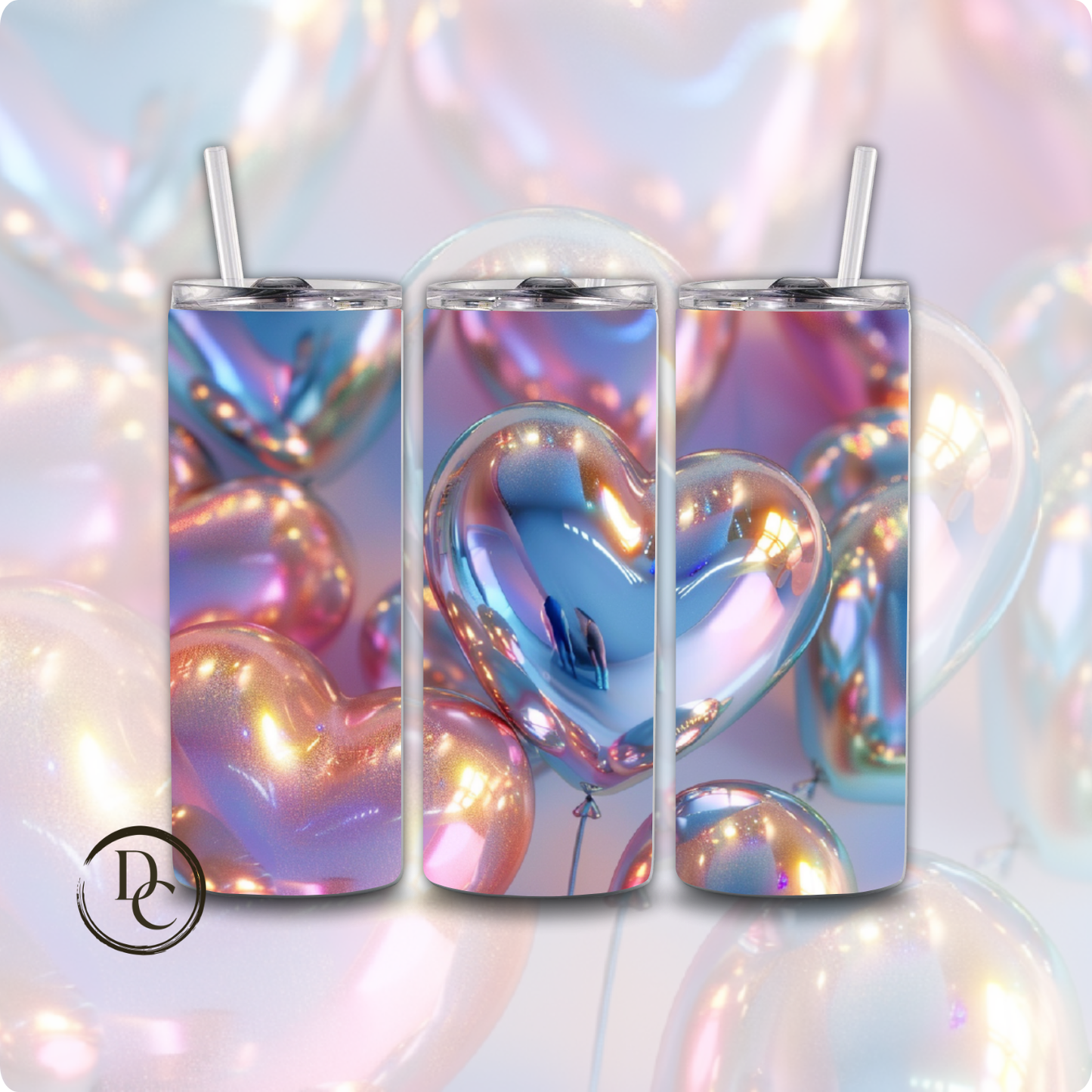 Heart Valentines 20 oz Custom Sublimation Tumbler Stainless Steel 32