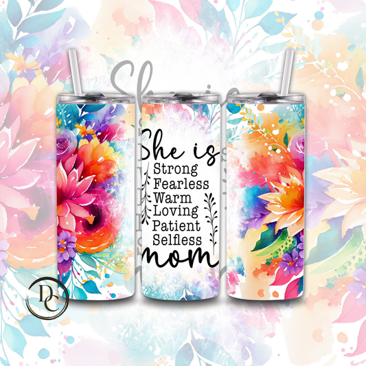She Is Strong Fearless Warm 20 oz Custom Sublimation Tumbler Stainless Steel #21