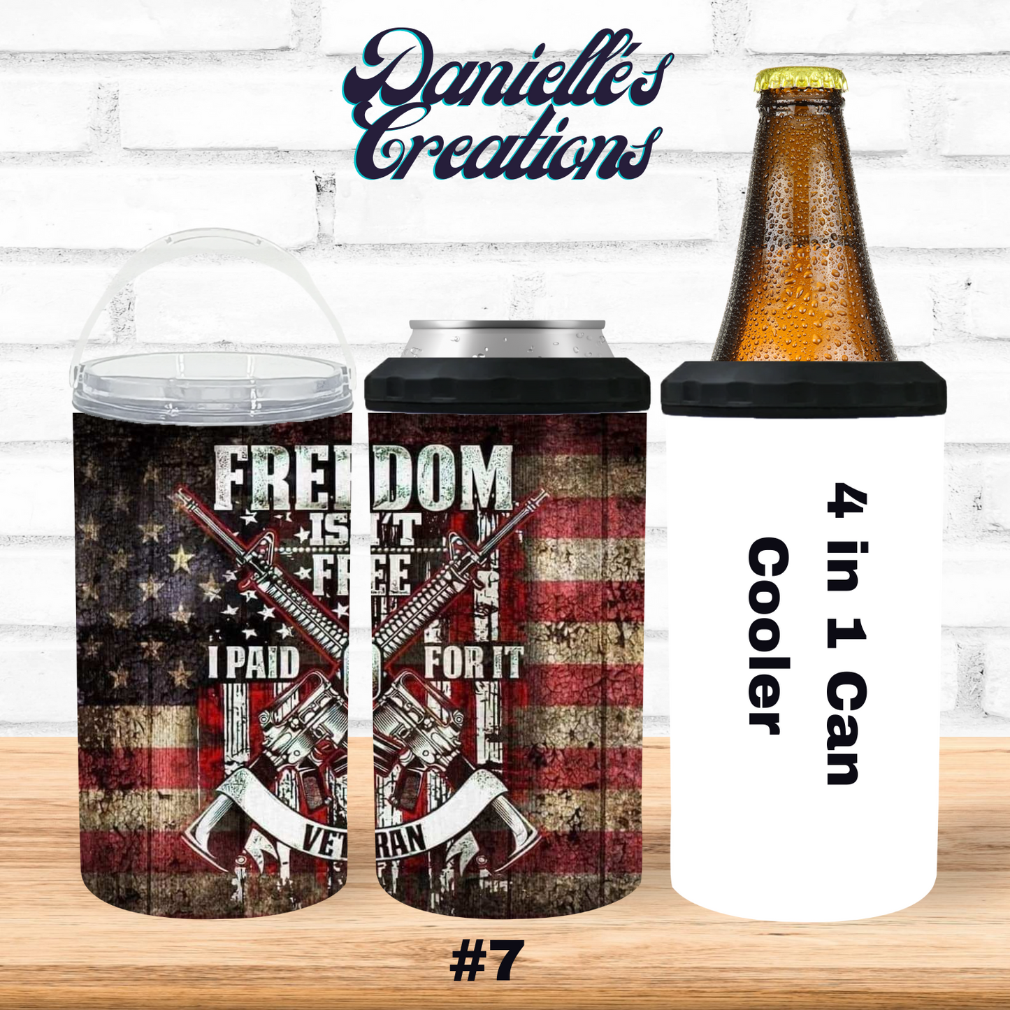 4 N 1 Can Koozie 16 oz With Tumbler Lid Customized Tumbler (Makes Great kid's tumblers, with screw on Lids)