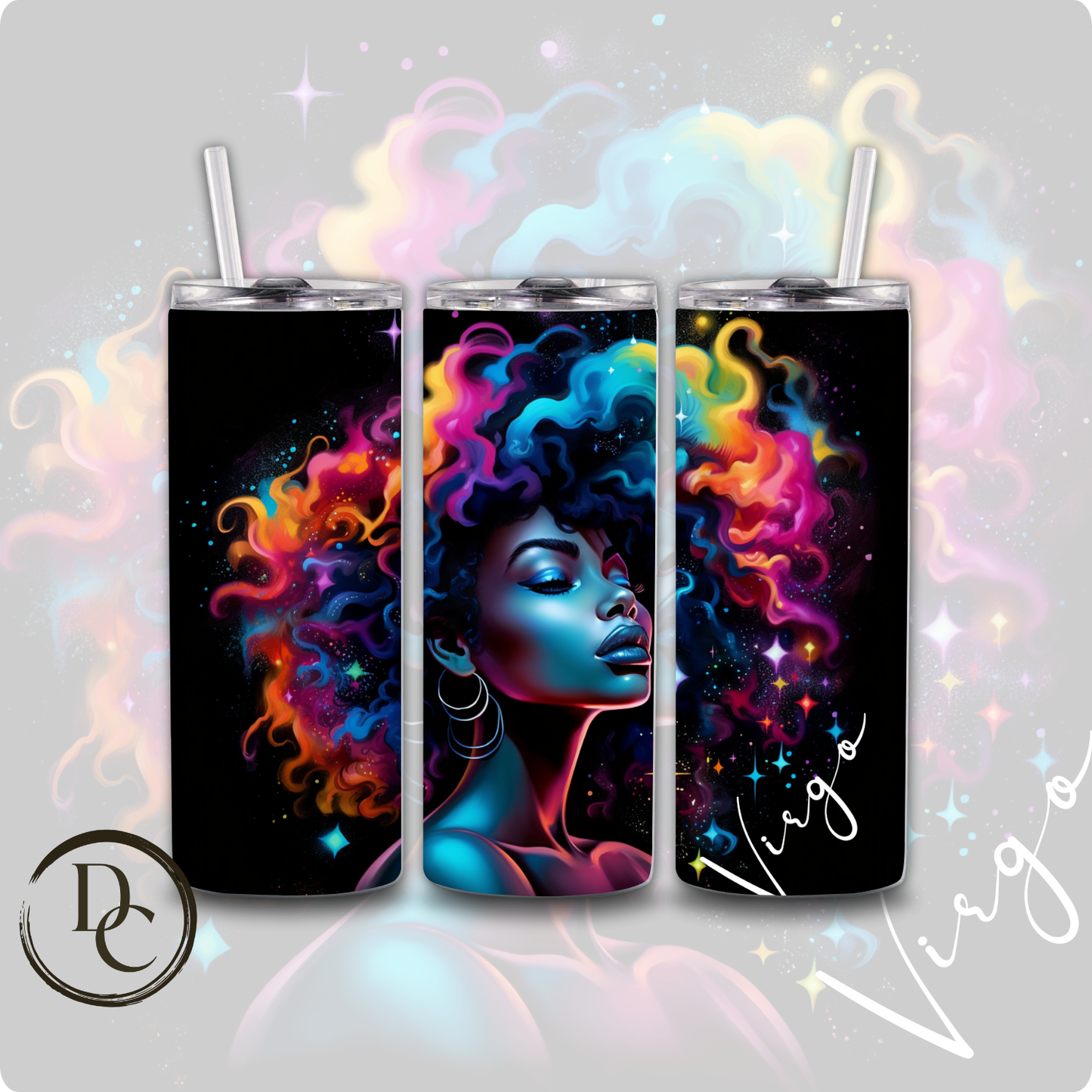 VIRGO Zodiac African Women 20 oz Stainless Steel Custom Sublimation Tumbler