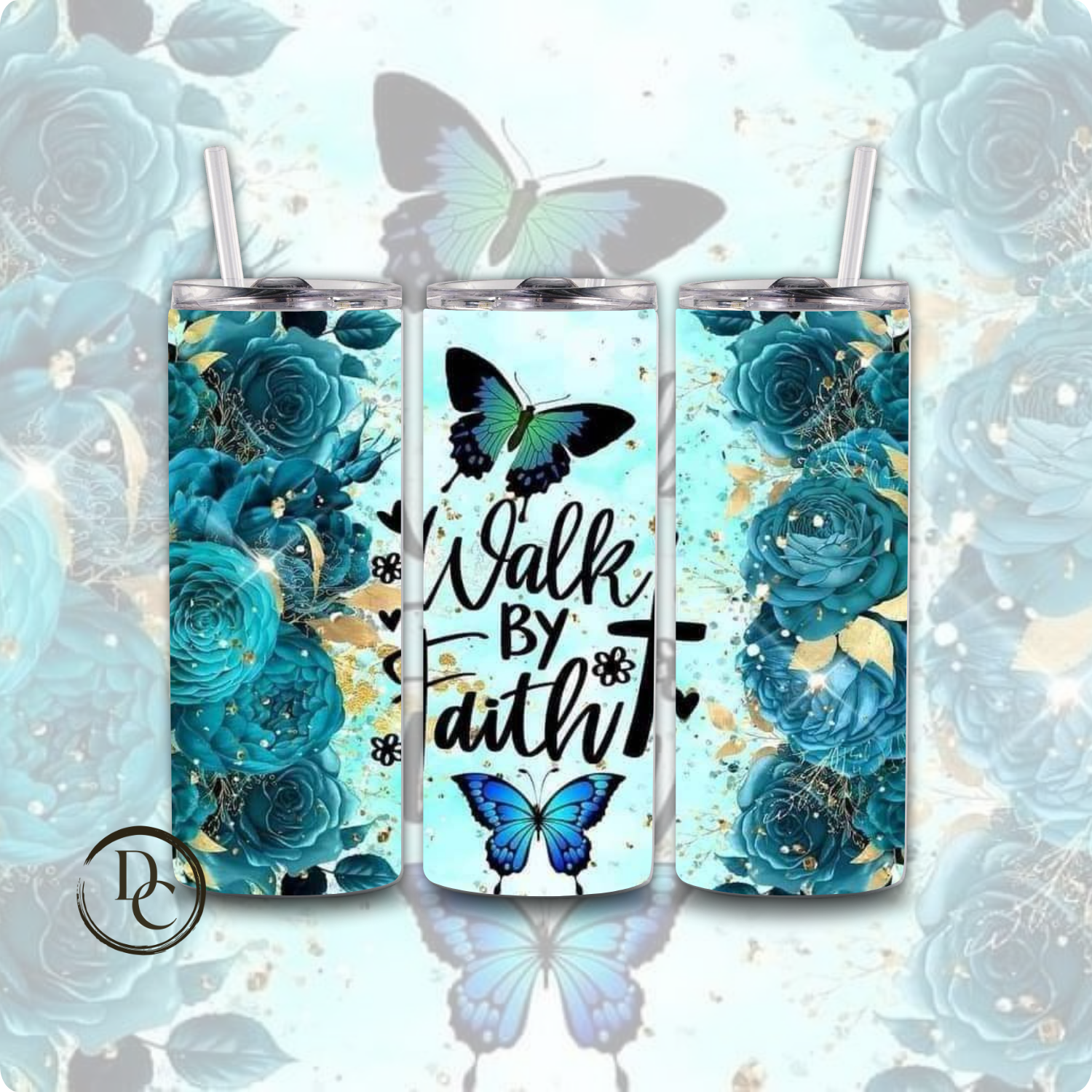 Walk By Faith 20 oz Custom Sublimation Tumbler Stainless Steel Insulated 