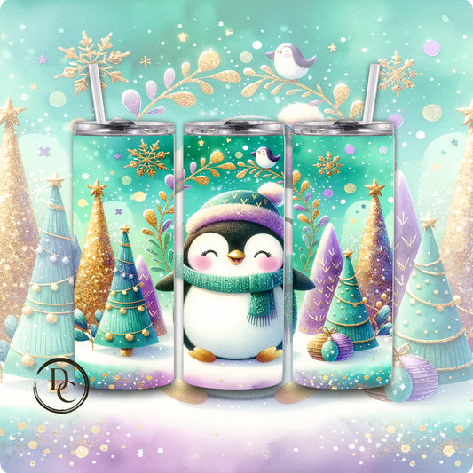 Penguin Magical Christmas 20 Oz  Custom Sublimation Tumbler Stainless Steel# 3