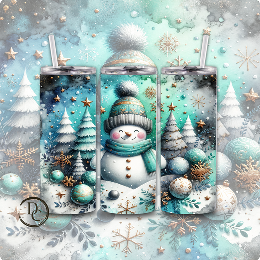 Snowman Christmas 20 Oz Custom Sublimation Tumbler Stainless Steel 32