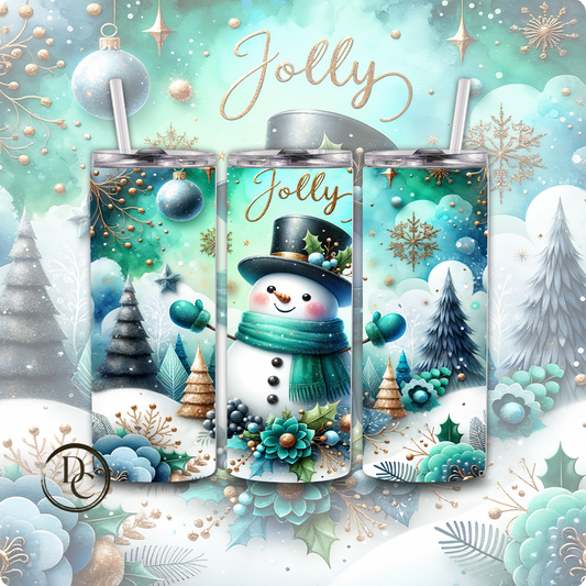 Snowman Christmas 20 Oz Custom Sublimation Tumbler Stainless Steel # 33