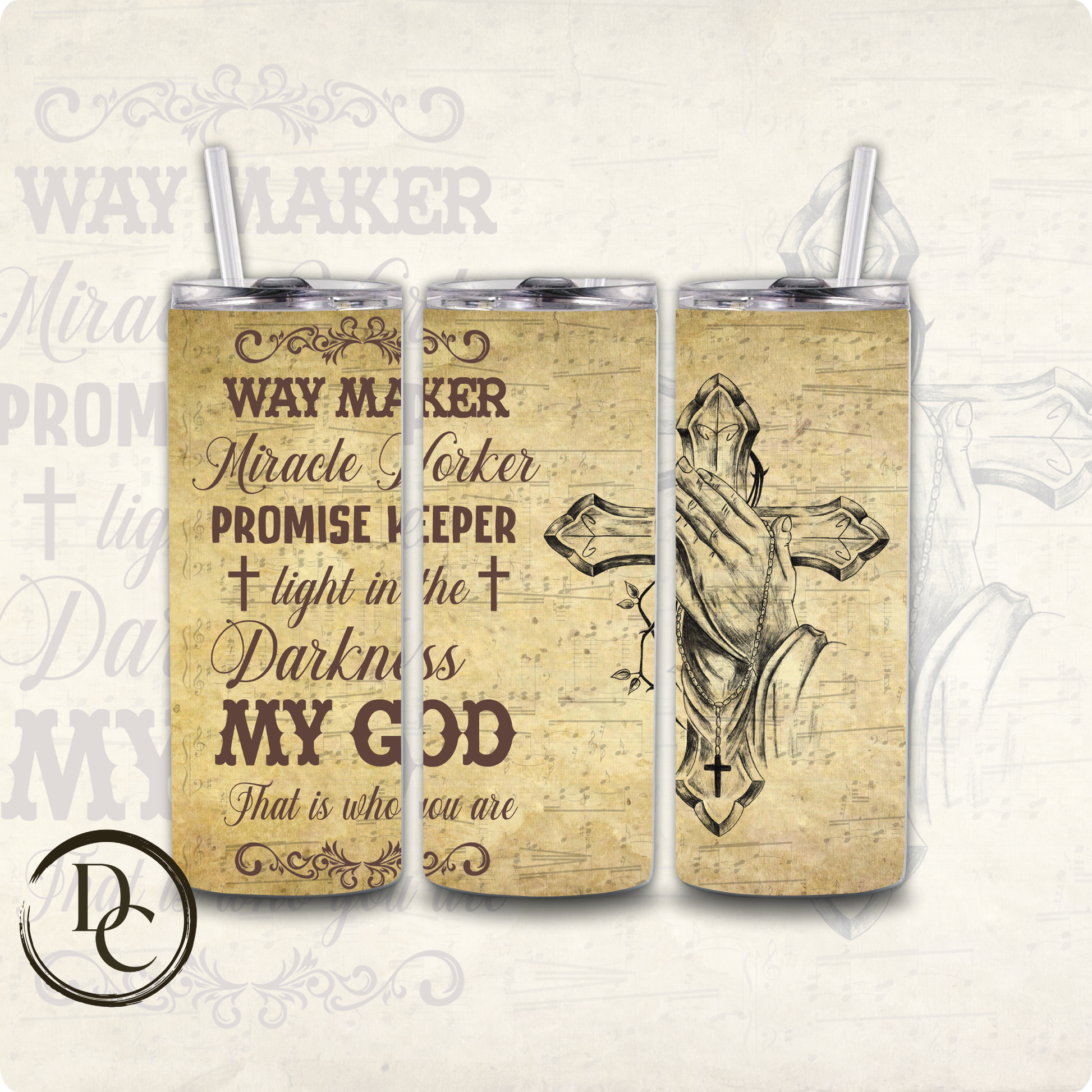 way maker Miracle Worker Light In the Darkness My God That is who you are Religious 20 oz Custom Sublimation Tumbler Stainless Steel Insulated 