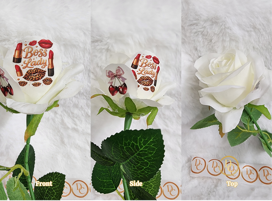 White Rose Boss Lady/ Cherry Predesigns Custom Forever Flower Fun Custom Designs (Copy)