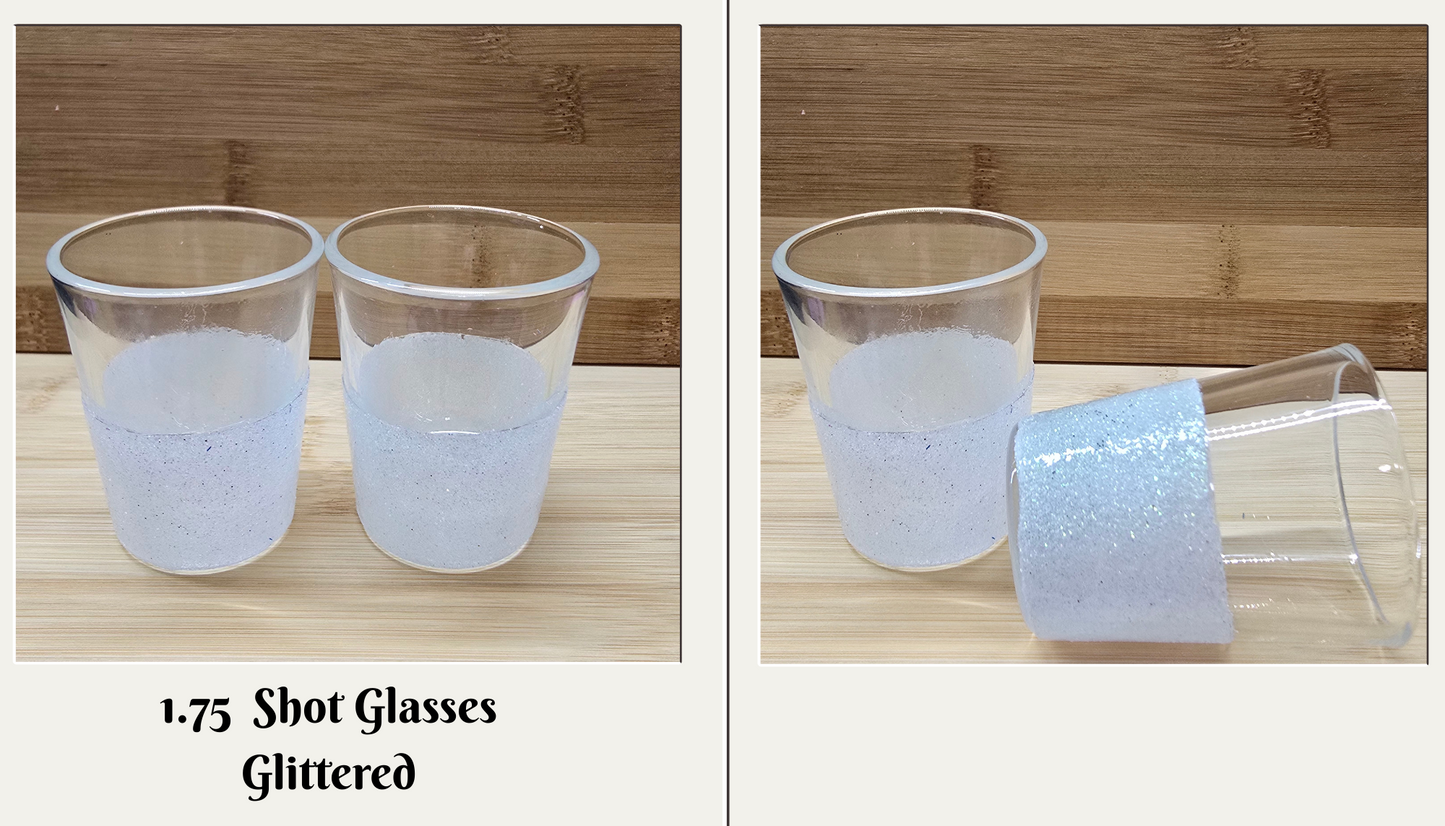 Green Glitter Shot Glass — Customizable with Optional Rhinestones