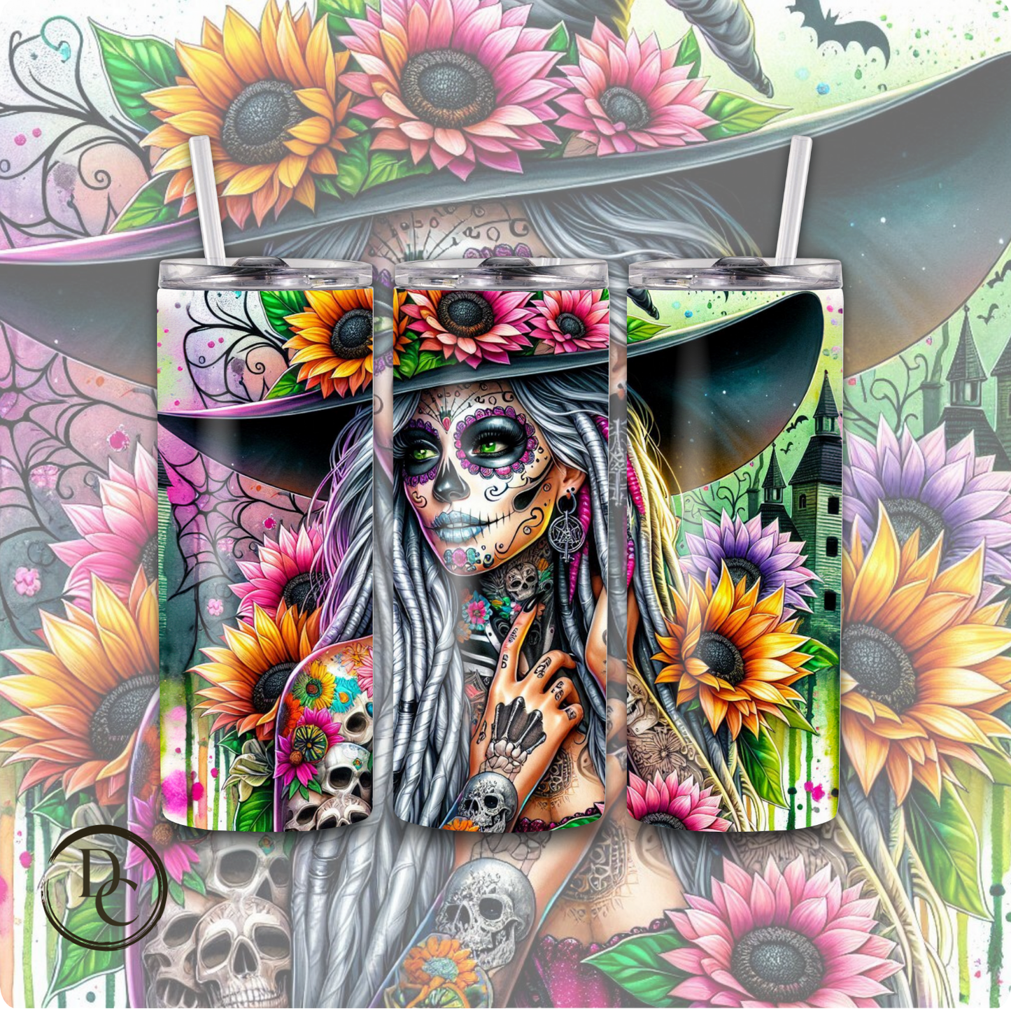 In My Zombie Era Witch, Halloween 20 Oz Custom Sublimation Tumbler Stainless Steel 12