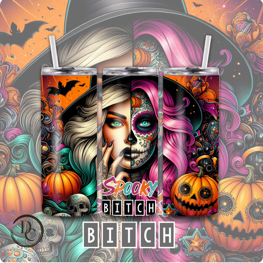 Spooky Bitch Witch Halloween 20 Oz Custom Sublimation Tumbler Stainless Steel 2