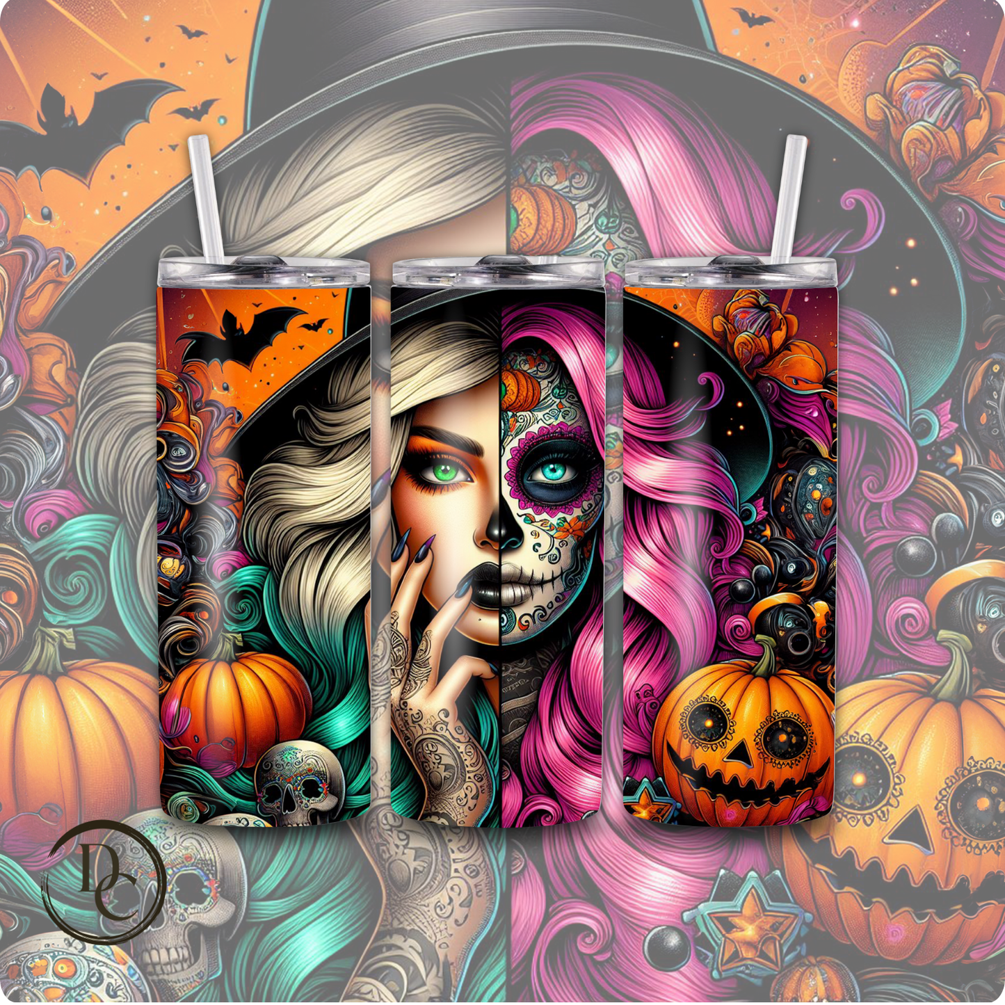 In My Zombie Era Witch, Halloween 20 Oz Custom Sublimation Tumbler Stainless Steel 12