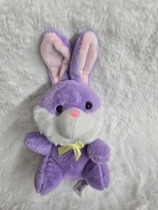 6" Purple Plush Sitting Bunny Custom Photo & Name, Personalized Keepsake Gift