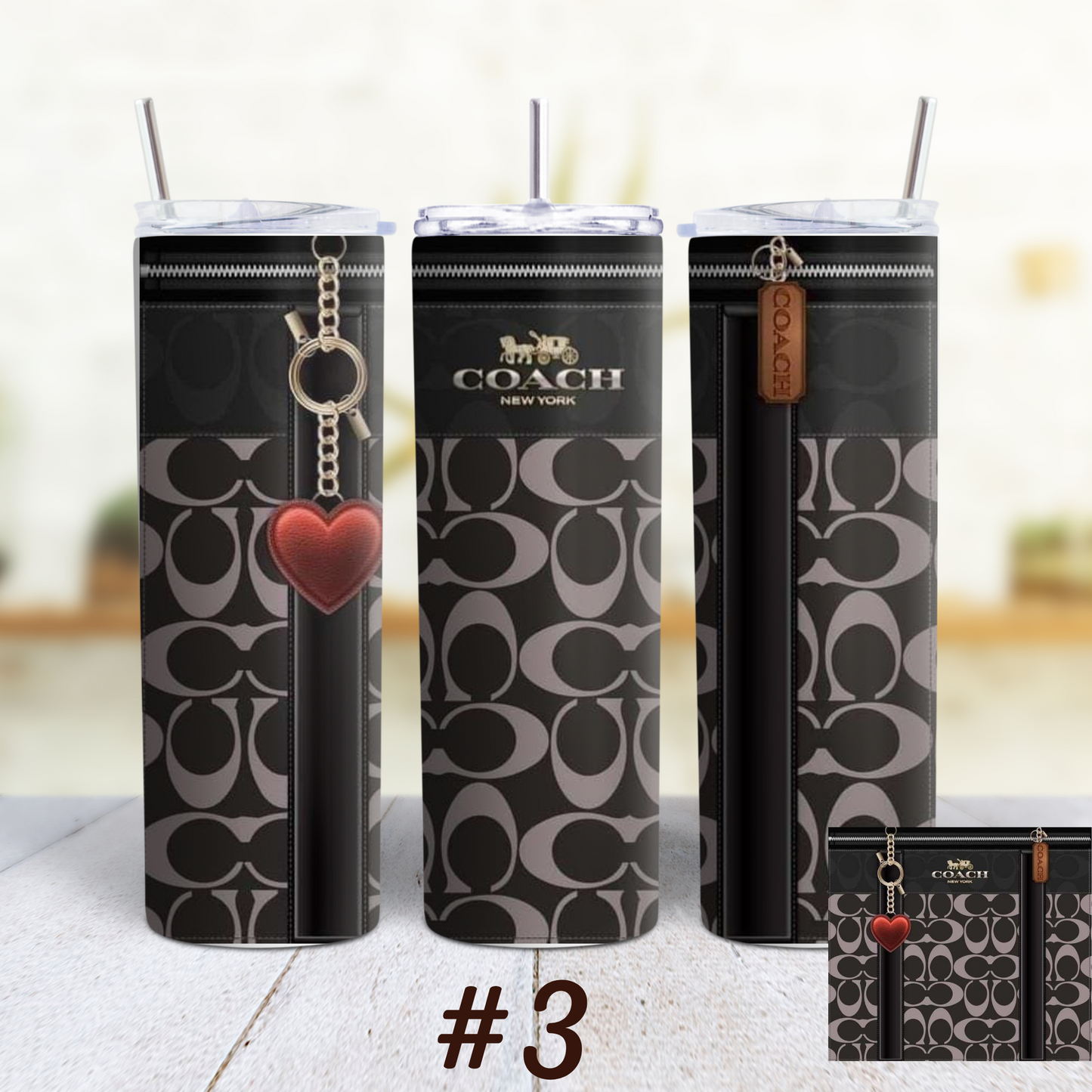 Coach 20 oz Custom Sublimation Tumbler Stainless Steel Insulated 5