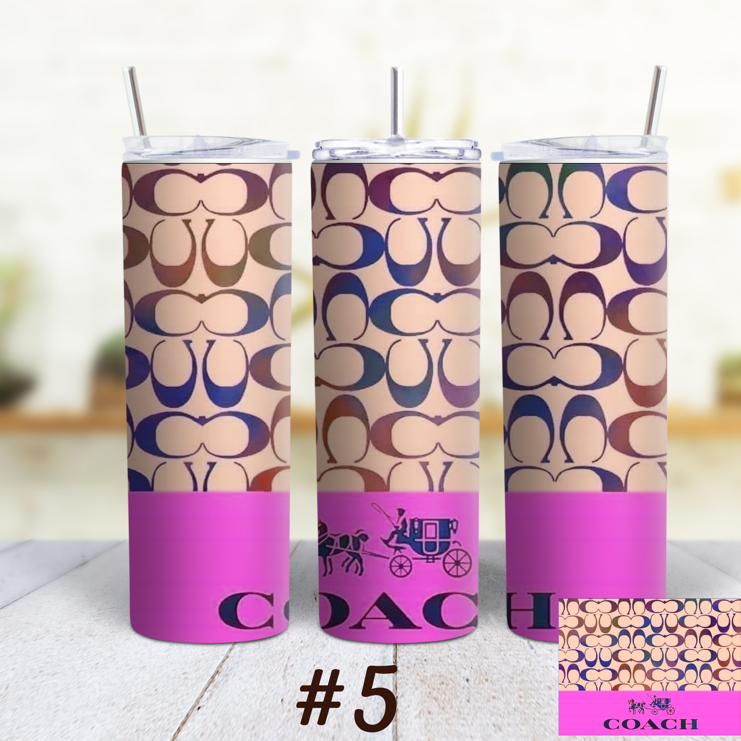 Coach 20 oz Custom Sublimation Tumbler Stainless Steel Insulated 5