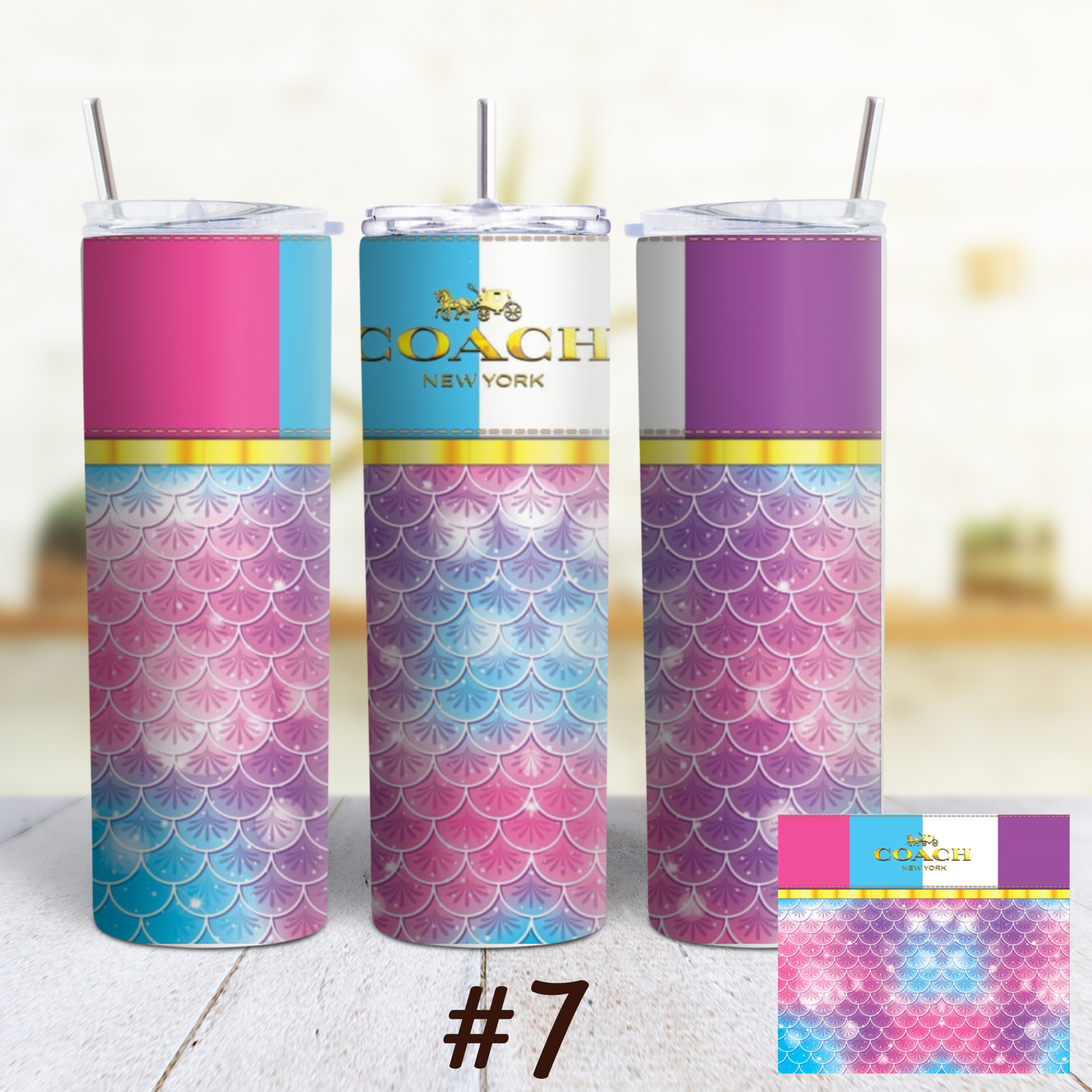 Coach 20 oz Custom Sublimation Tumbler Stainless Steel Insulated 7